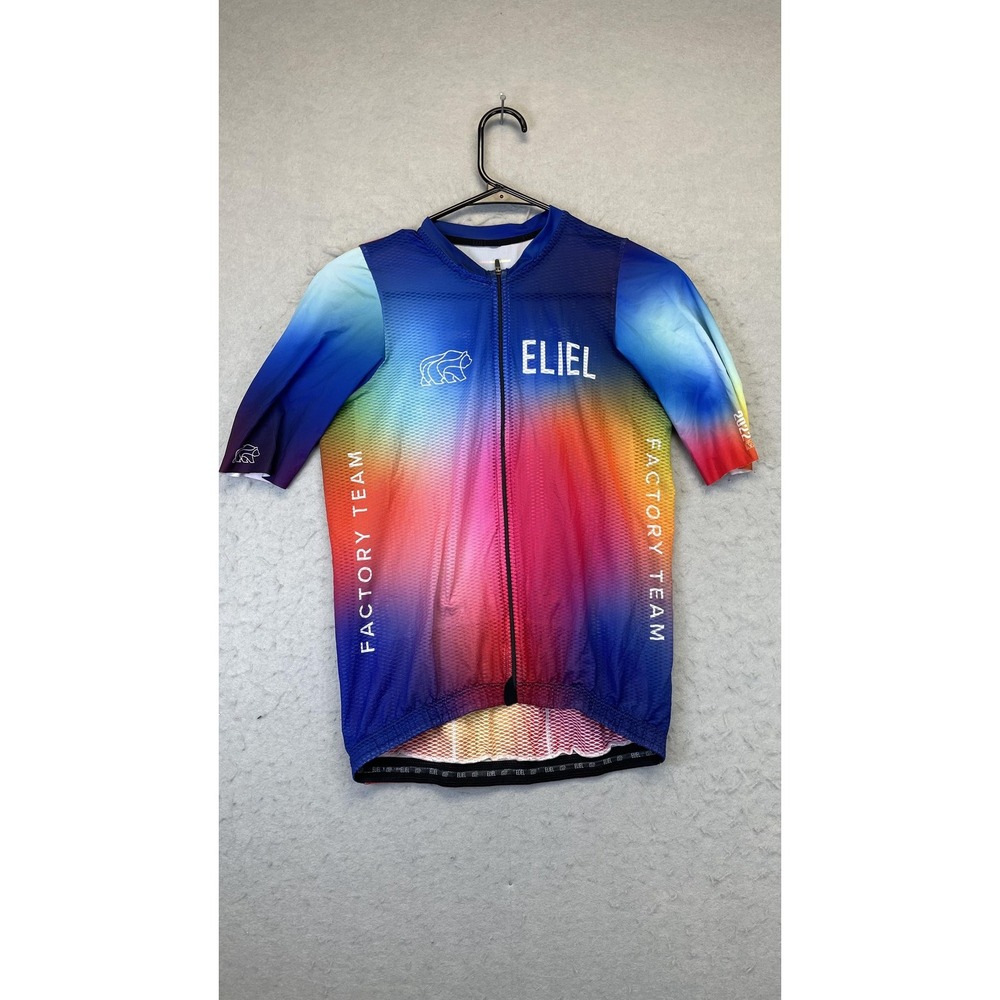 Eliel Cycling Jersey Mens Small Rainbow Gradient Full Zip‎ 2022 EFT Factory Team